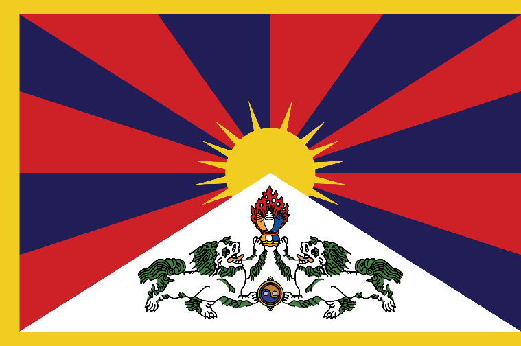 dalajlama tuto vlajku ustanovil jako oficiální vlajku Tibetu, která je však doposud, od doby protičínského povstání v roce 1959, zakázána na celém čínském území.