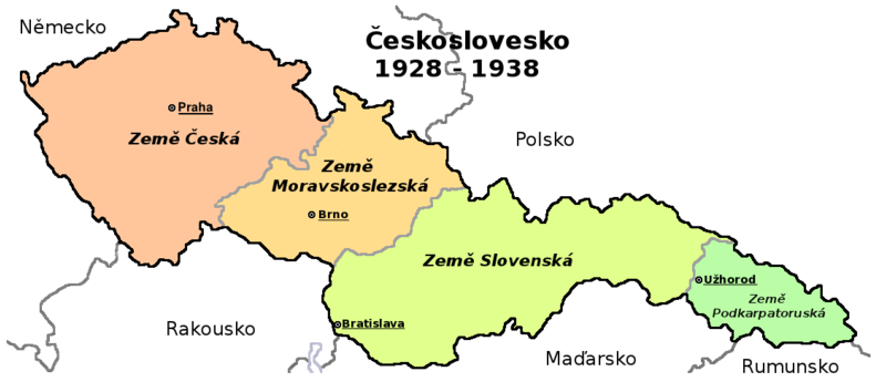 Příloha 5: Rozdělení zemského zřízení Československa v roce 1928 Zdroj: Kolektiv autorů.
