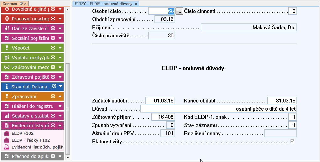 Samozřejmostí je generování výstupů pro zdravotní pojišťovny i správy sociálního zabezpečení jak v písemné, tak v elektronické podobě. Aplikace nabízí i evidenci tzv.