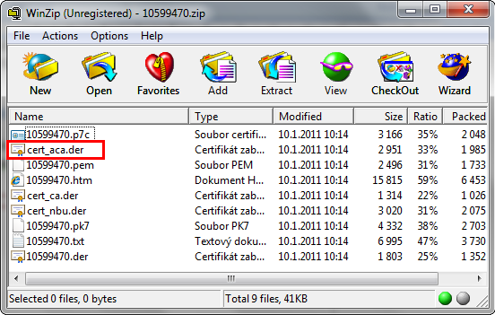 9. Instalace certifikátu Pro instalaci certifikátu na stejný počítač, na kterém jste generovali žádost o certifikát, můžete použít buď 1) USB Flash disk s uloženým certifikátem nebo 2) odkaz uvedený