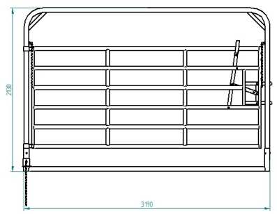 Panel s průchodem F1732A630Z Panel s průchodem pro tele PPT30 pro tele PPT30 průchod 3000 mm 1755 mm 310 mm 39 kg Naháněcí vrata F1732A532Z