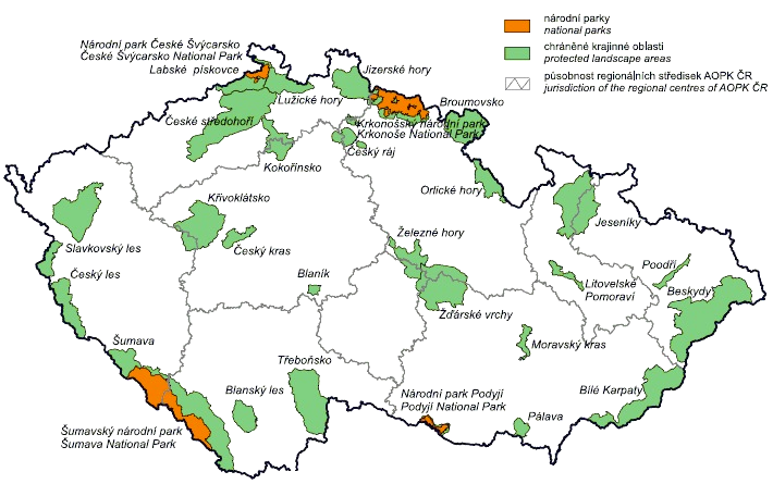 význam. 25 V současné době jsou v České republice 4 národní parky. Největším národním parkem je NP Šumava se svou rozlohou 68 500 ha.