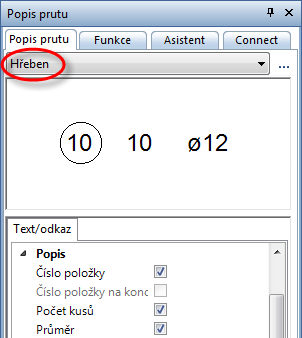 224 Cvičení 5: Nadedveřní překlad 2D pomocí modelu 3D (metoda 2)Allplan 2015 8 Zvolte typ kótování Vějíř a nastavte parametry tak, aby se zobrazil počet kusů a průměr.