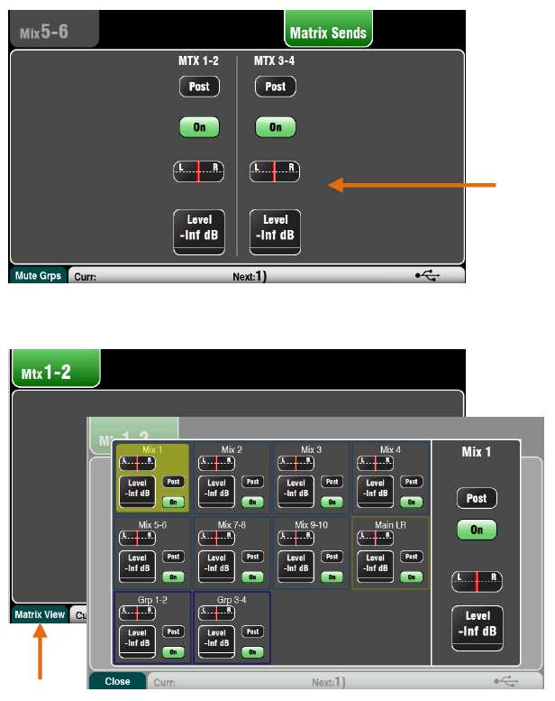 Routing mixů Zvolte požadovaný master mix pomocí jeho tlačítka Sel (na displeji musí být aktivní okno Routing): U stereo mixu nebo hlavního LR mixu nastavte výstupní stereováhu LR (Balance).