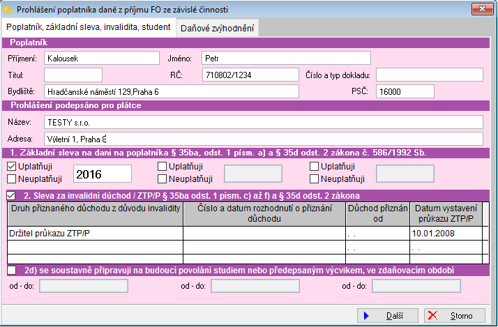 Mzdová evidence 9.5.7 