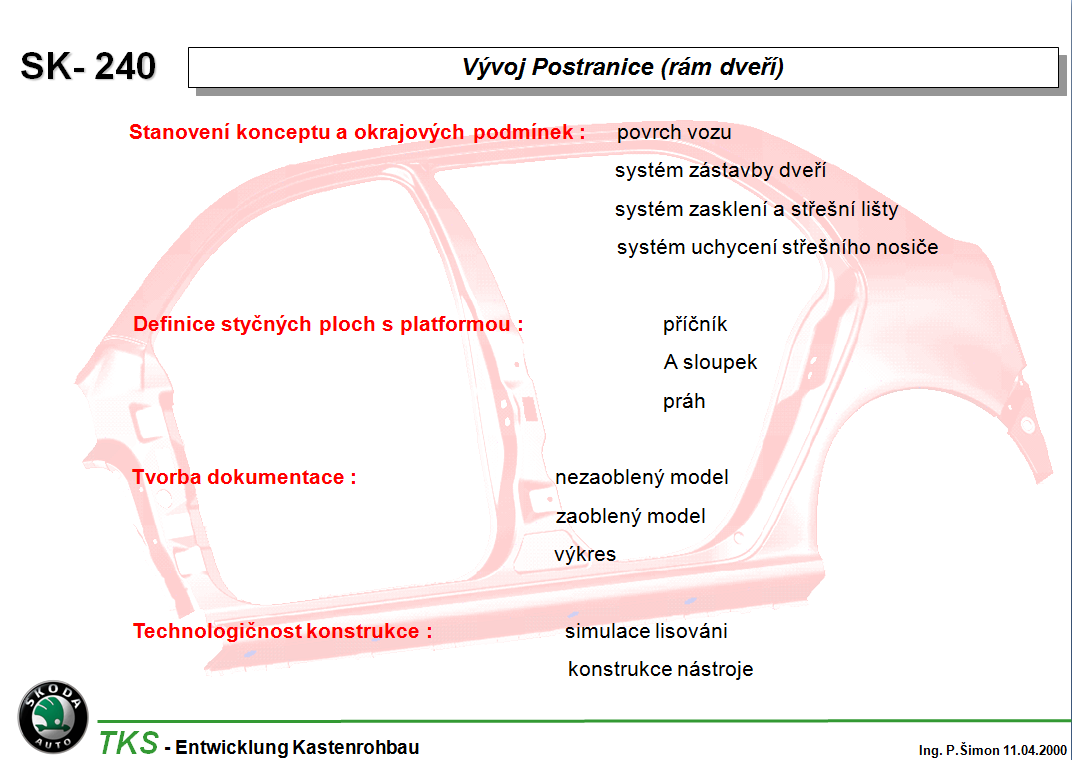 7. Návrh výlisku karoserie 57 FD -