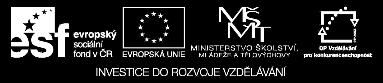 Název projektu: ICT jako nástroj inovace výuky Reg. č. projetku: CZ.1.07/1.3.00/51.