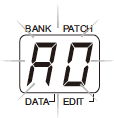 Ukládání/kopírování patchů 1) Vstup do režimu ukládání Ovladač pro výběr modulů nastavte do pozice [STORE], na displeji se objeví číslo aktuálně editovaného patche.
