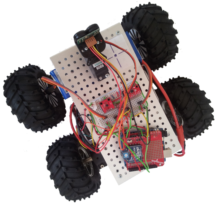 1 Úvod Cílem práce je vytvoření diferenciálně řízeného čtyřkolového robotu, který bude pomocí informací ze vhodně vybraných čidel schopen projet libovolně zadanou trajektorii.
