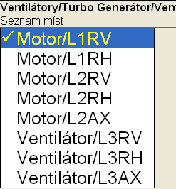 že v důsledku nastavení nelze některá měření měřit (např.absence tacho snímače pro aps) je v grafech text Žádná data.