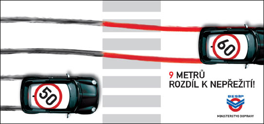 Příklad výpočtu: s = v 0.t R + v 2. 2 0 a B 2 14 s 50 = 14 m.s 1.1 s + 2 2.7m. s s 50 = 28 m s rozdíl v dráze pro zastavení z výchozí rychlosti 50 km.h 1 a 60 km.