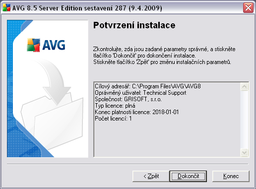 4.8. AVG Security Toolbar V dialogu AVG Security Toolbar rozhodněte, zda si v rámci AVG 8.