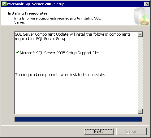 Příloha C Instalace softwaru SQL Server SQL Server 2005 Express Následující kapitola zobrazuje krok-po-kroku obrázky z instalace nové instance SQL Serveru Express.