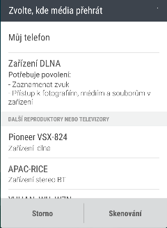 Otevřete a přehrávejte hudbu nebo jiná média, která chcete sdílet z telefonu HTC One A9. 2. Přejeďte třemi prsty přes obrazovku. 3.