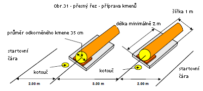 Řetěz nebo řezací část pily je chybně sestavena Pokud se řetěz zasekne, spadne z lišty nebo se uvolní a spadne matice jistící kryt spojky, může soutěžící pilu znovu uvést do provozuschopného stavu a