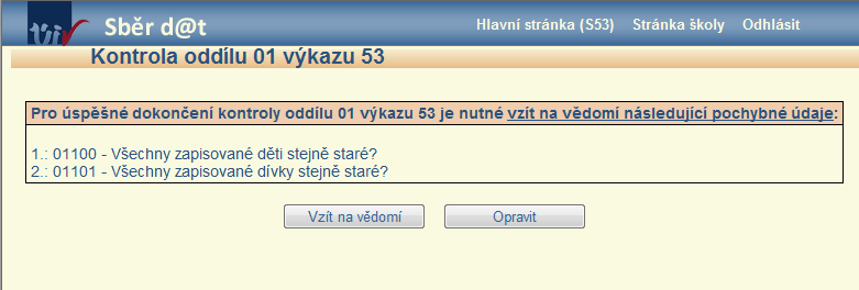 zapíše je najednou tlačítkem Uložit komentáře a program se vrátí zpět na stránku výkazu (tj. seznam oddílů). Zapisovaný text nesmí přesáhnout 250 znaků.