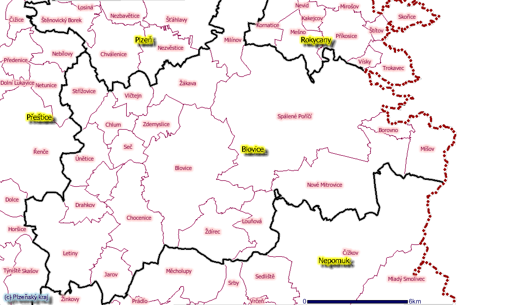 Mapky zájmového území místní akční skupiny jednotlivé