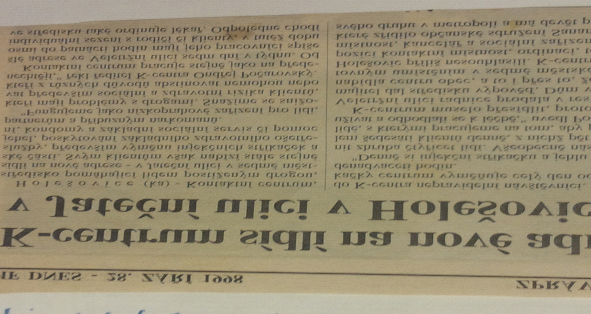 éčba Ambulantn Ambulantníí llé ěhov ání Osadn Prvn Prvníí st stě hová Osadníí ání 1998 s dobr ým