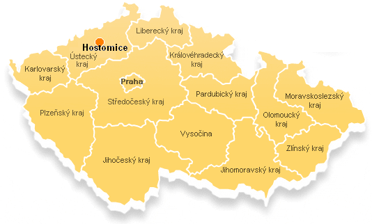 9. Charakteristika městyse Hostomice Městys Hostomice se nachází v severních Čechách v Ústeckém kraji 8 km jihozápadně od města Teplice a 25 km od města Ústí nad Labem.