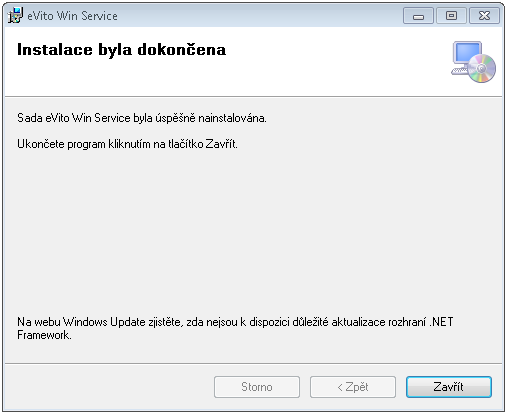 7) Pokračujeme v instalaci. Program evito Win Service se vás zeptá na připojení přes Proxy server. Pokud jste připojeni přes Proxy, automaticky vyplní IP adresu.