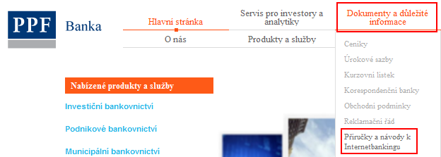 Poté se zobrazí aktuální znění všech částí Uživatelské příručky, Bezpečnostních zásad, Formátu souborů a případných dalších dokumentů.