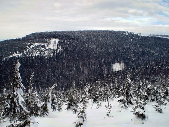 Orlické hory se řeknou polsky Góry Orlickie. Nejvyšší vrchol Velká Deštná, 1115 m 