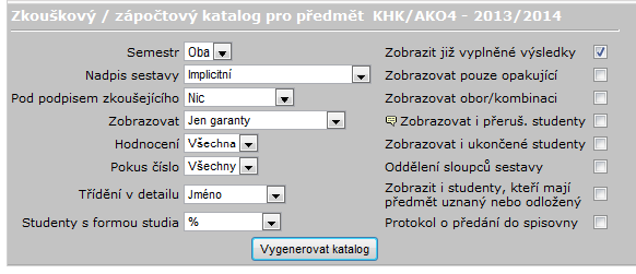 Na kartě Literatura můžete zadat tituly doporučené pro studium předmětu. Na kartě Kopie můžete kopírovat vybrané informace aktuálně zvoleného předmětu do ostatních.