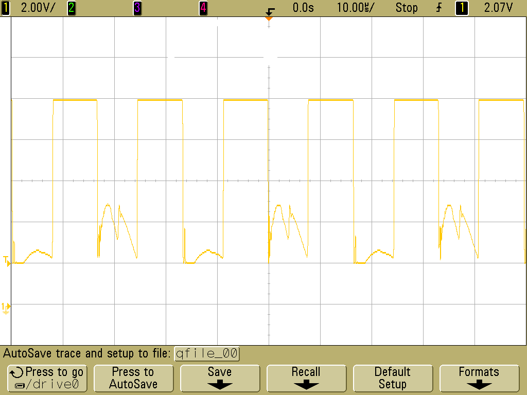 Měřící bod B- obr.4.6: V měřícím bodě B je moţné naměřit vstupní impulzy na rezonanční obvod tvořený cívkou L R a kondenzátorem C R. V sérii s tímto obvodem je primární vinutí transformátoru.