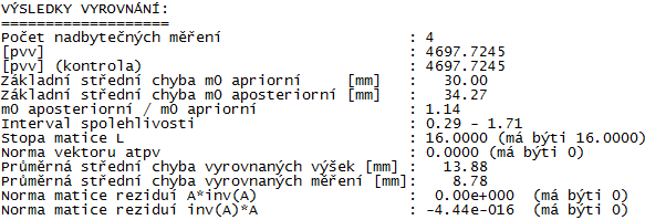 5.1.3 Zpracování měření Vyrovnání sítě probíhalo v programu Groma v.8. Nejprve došlo k výpočtu v místním souřadném systému.