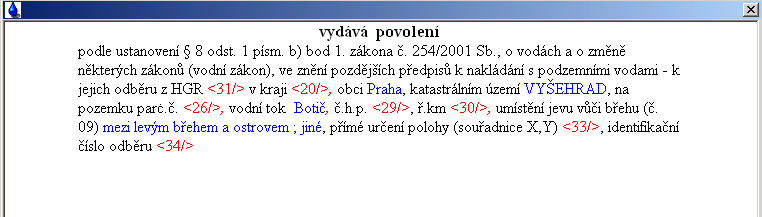 1.6.1 TLAČÍTKO ODSTAVEC Chcete-li zobrazit náhled textu jednotlivého odstavce vyberte příslušný odstavec v levé části formuláře a stiskněte tlačítko Odstavec 1).