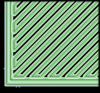 Sparse high density (obr. 5.13) využití pro modely, které se budou následně obrábět. Výplň modelu je řidší nežli u možnosti Solid, ale i tak je model stále dostatečně pevný.