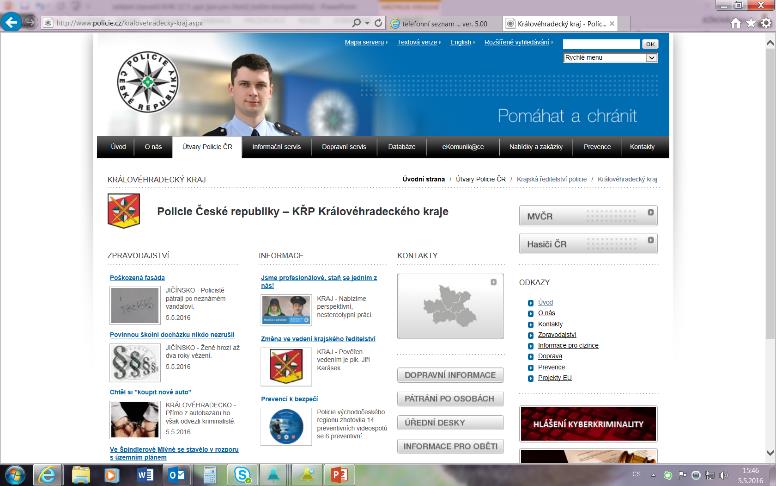 Oblast prevence aktuální informování veřejnosti www.policie.