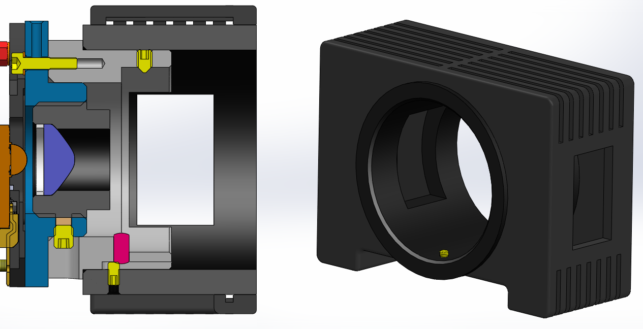 5-10 a) Připojení k adaptéru, b) adaptér první generace NIKON Eclipse LV150 V případě druhého generačního typu mikroskopu (Obr.