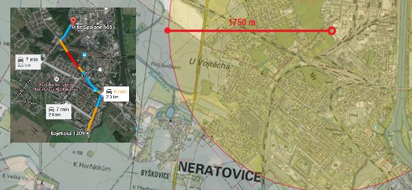 Město Neratovice, Kojetická 1028, 277 11 Neratovice Strana: 42 / 95 Pro většinu obyvatel města Neratovice pak není vzdušná vzdálenost delší než 1,75 km.