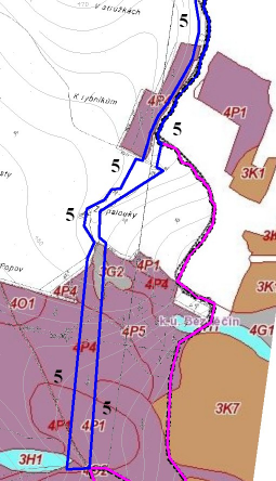 Zahrnuje lesní porosty: Doporučení V biokoridoru se nacházejí lesní typy 3G2 (Podmáčená jedlová doubrava (se smrkem)), 3H1 (Hlinitá dubová bučina šťavelová na plošinách a mírných svazích), 4P1