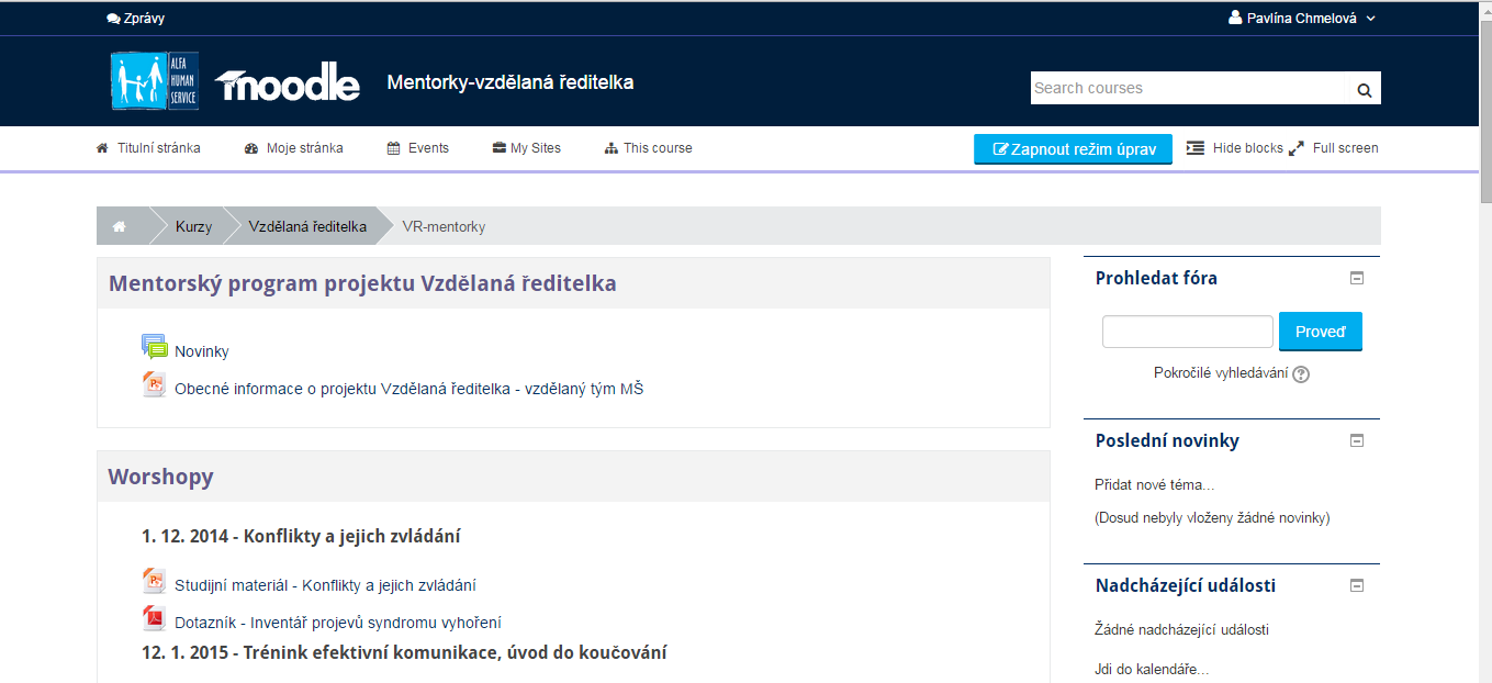 3. V následujícím kroku vyplníte registrační formulář, kde uvedete údaje, které jsou třeba pro evidenci účastníka v projektu Vzdělaná ředitelka.