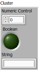 LabVIEW základní datové typy Odlišují se barvou drátů a terminálů - Numerické: U8..U64, I8.