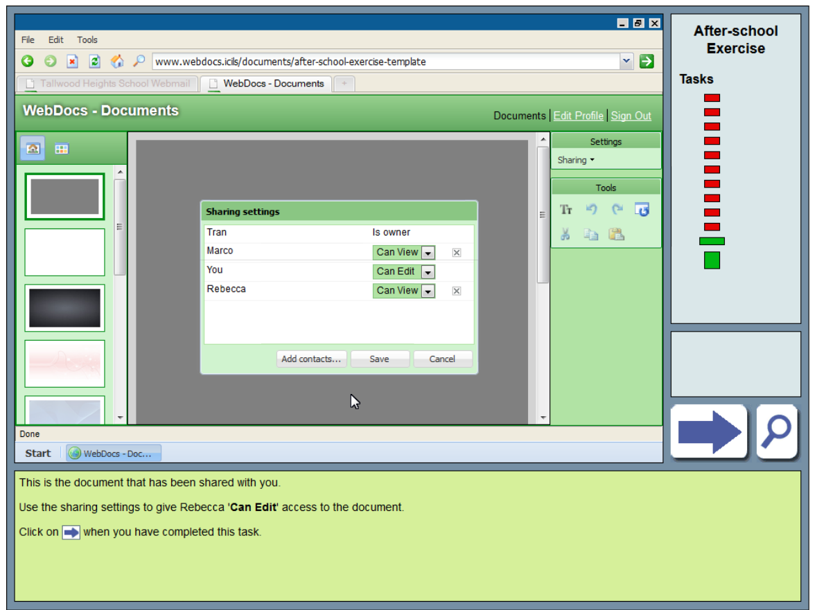 Obrázek 6: Ukázka demo testu ICILS 2.7 INGOT INGOT (zkratka z ang. Internateional Grades Open Technologies) je vzdělávací a hodnotící systém výuky ICT.
