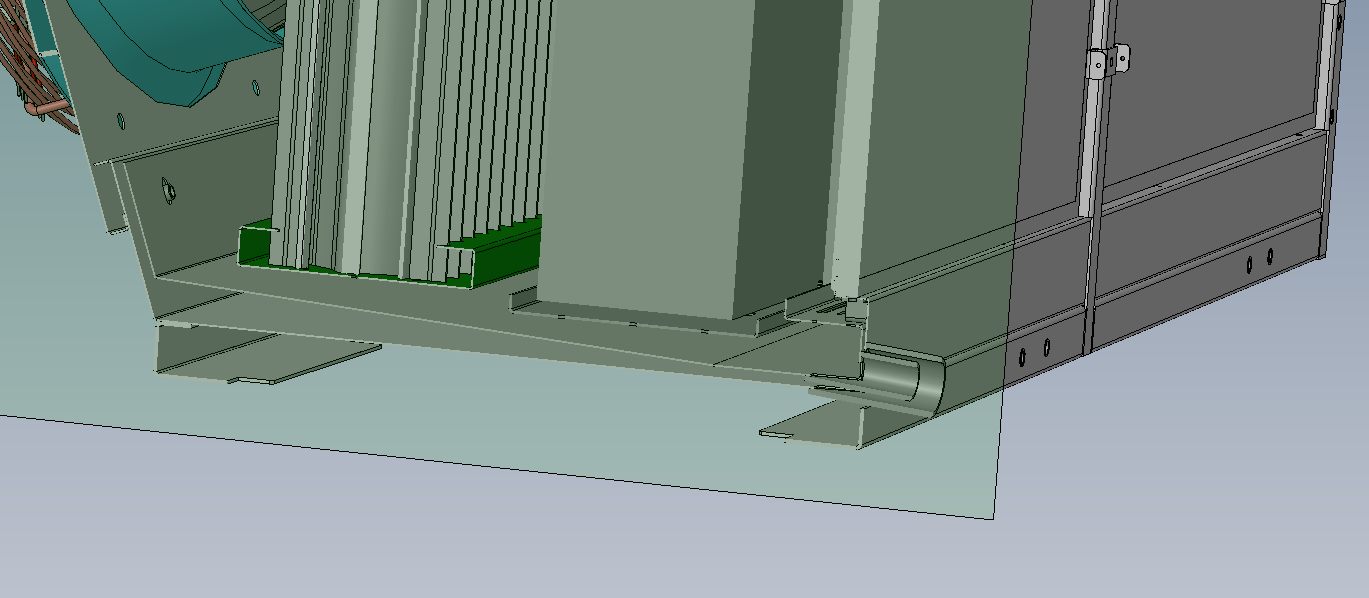 3D model 600 2400mm 600 400 Hlavní síťový vypínač (zásuvka C14) Komunikační porty COM1 a COM2