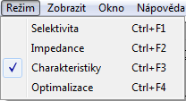 Následují položky pro přepínání mezi jednotlivými částmi projektu (obr. 2) a režimy výpočtu (obr. 3). obr. 3 obr. 2 K snadnému ovládání programu slouží kromě hlavního menu také panel nástrojů (obr.