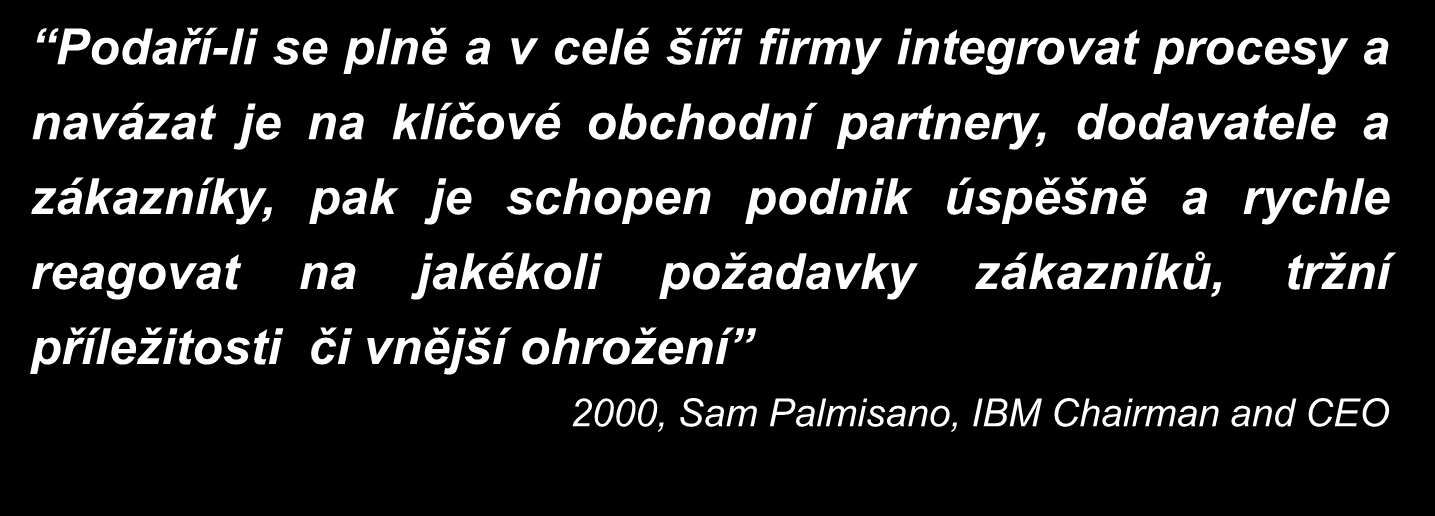 Okolo roku 2000 se v IT začínal prosazovat nový pojem e-business Podaří-li se plně a v