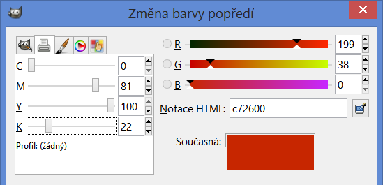 Výsledkem míchání těchto barev je pak téměř libovolná barva. Obrázek ukazuje míchání plných intenzit barev, další miliony odstínů pak vznikají mícháním různých intenzit paprsků.