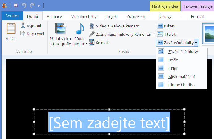 Na kartě Projekt volíme, která zvuková stopa bude nejvýraznější. 21.5.3 Vizuální efekty Jsou k dispozici na stejnojmenné kartě.