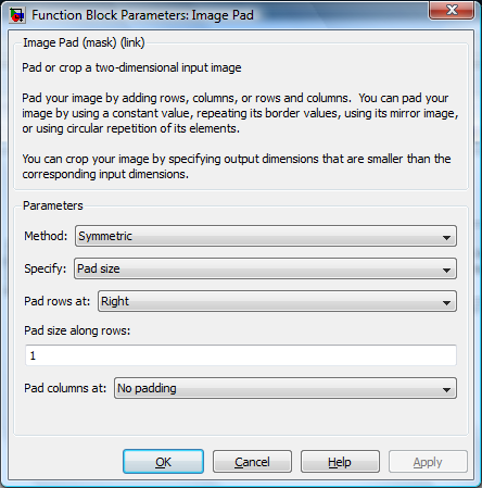 Komprese obrazu Obr.9.4 Nastavení parametrů bloku Image From Workspace. Parametry bloku Image Pad nastavíme dle Obr. 9.5.