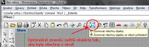 Příklad 2: Nakreslete libovolnou rovinnou lomenou čáru začínající v bodě [0,0,0] a končící v bodě [50,20,0].