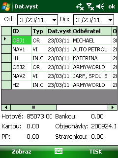 8. Volba Stáhni data příjem dat z ftp serveru do PDA Tato volba zajistí připojení PDA na ftp server (nastavení je definováno v souboru settings.xml) a PDA provede stažení zazipovaných dat imp.