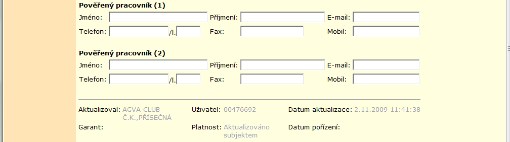 3.2 Základní údaje Základní obrazovkou modulu ARGIS/SD je obrazovka základních údajů o dodavateli, který vyplňuje data.