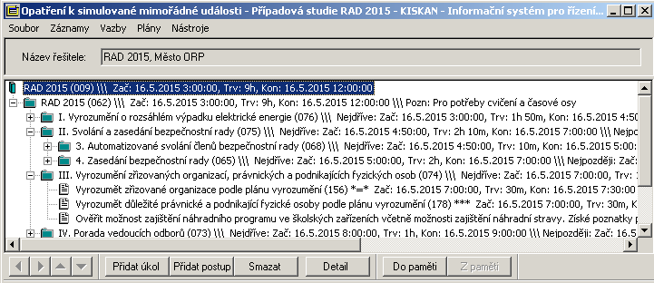 86 VZDÁLENÉ ŘÍZENÍ KRIZOVÝCH SITUACÍ KISDIS narušení dodávek ropy a ropných produktů, narušení dodávek plynu a tepelné energie, narušení dodávek potravin, narušení dodávek pitné vody, narušení