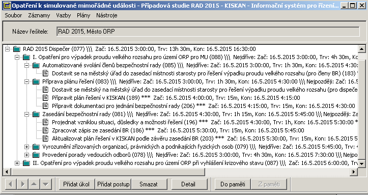 VZDÁLENÉ ŘEŠENÍ KRIZOVÝCH SITUACÍ 87 Takto zpracovaná událost byla následně doplňována úkoly jednotlivých cvičících.