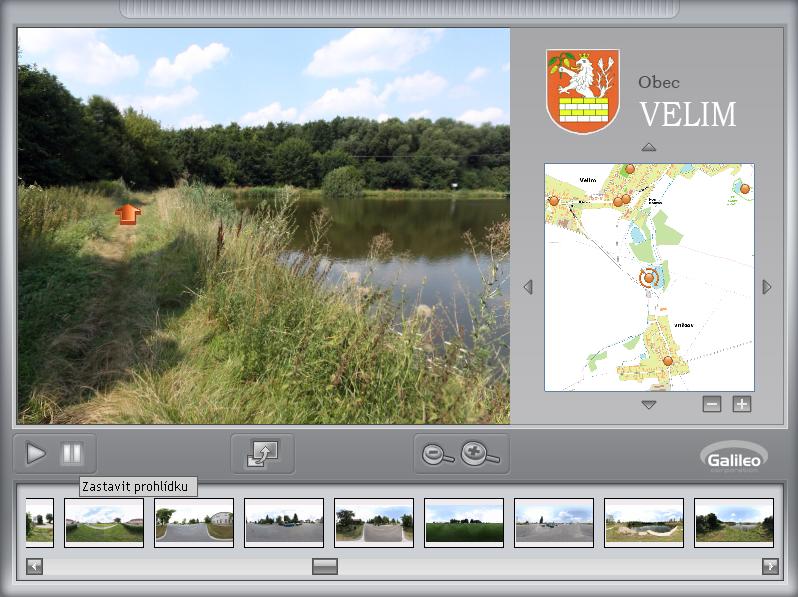 18.Virtuální prohlídka Aplikace umožňující zobrazení panoramatických fotografií společně se zakreslením místa pořízení do interaktivní mapy.